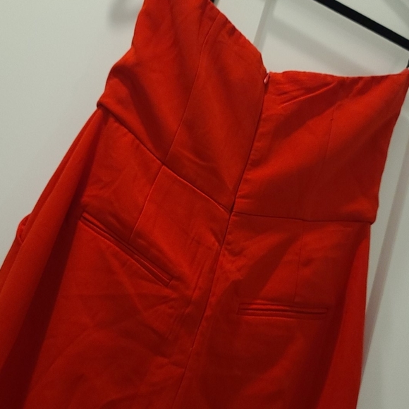 Red  strapless wide leg jumpsuit - Picture 5 of 5